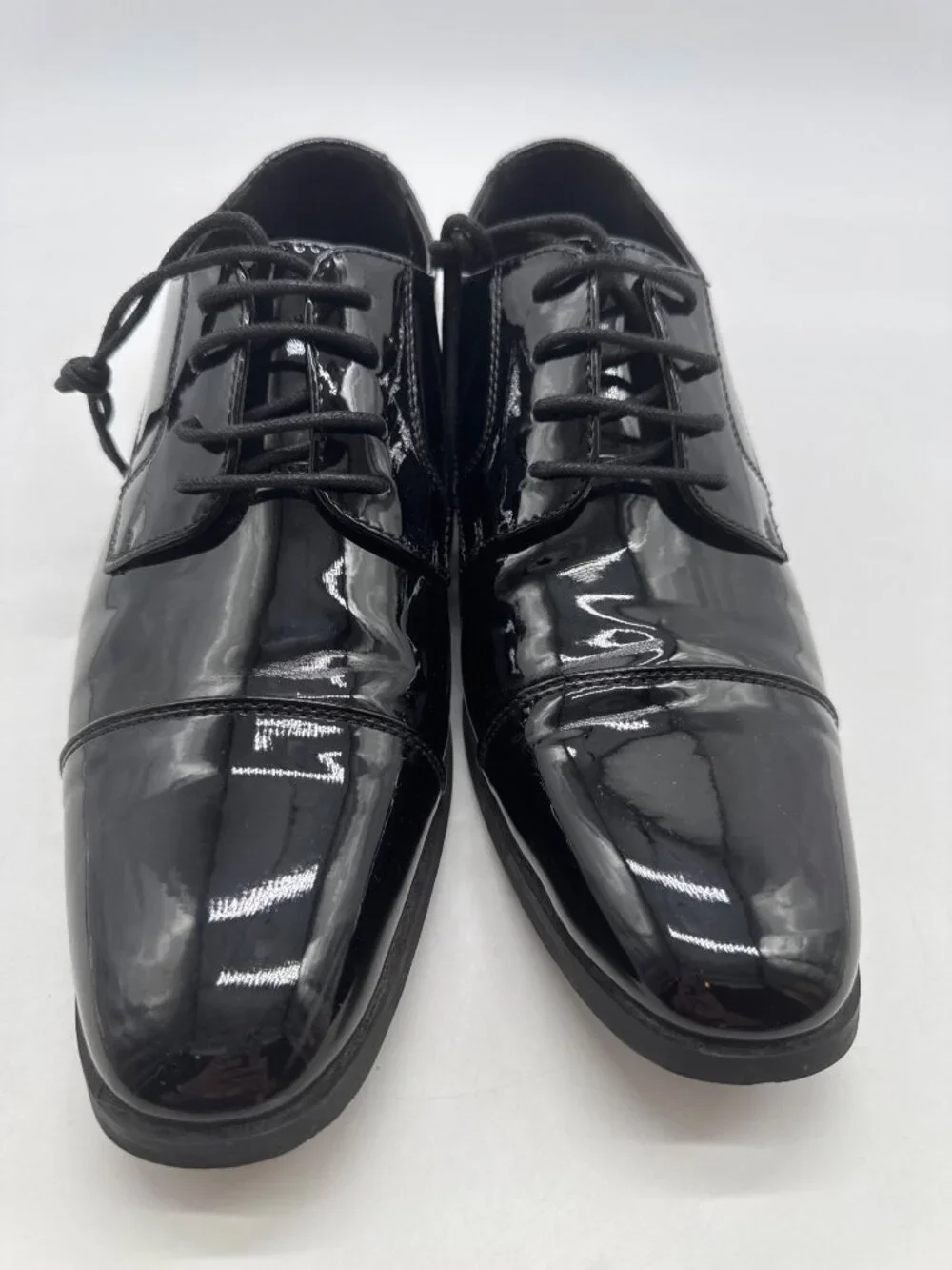 Mens Black Patent Leather Lace-Up Oxford Dress Shoes Size 9 Jousen Formal Footwe